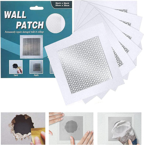 Drywall Repair Patch 4 Inch 6 Pack, Self Adhesive Fiberglass Wall Repair Kit, Aluminum Metal Sheetrock Ceiling Patch