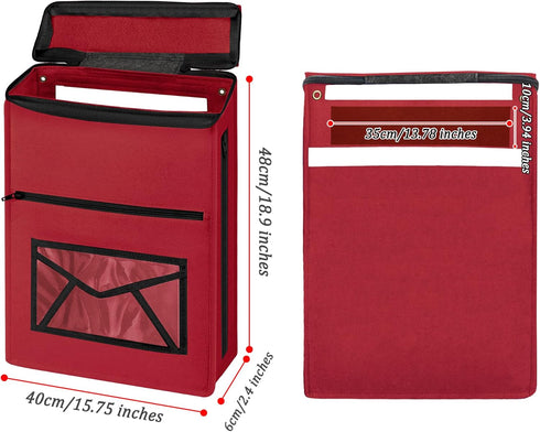 Indoor Mail Slot Catcher Bag, High Capacity Felt Mail Slot Cover, Red Mail Bag, Home Hardware Accessories