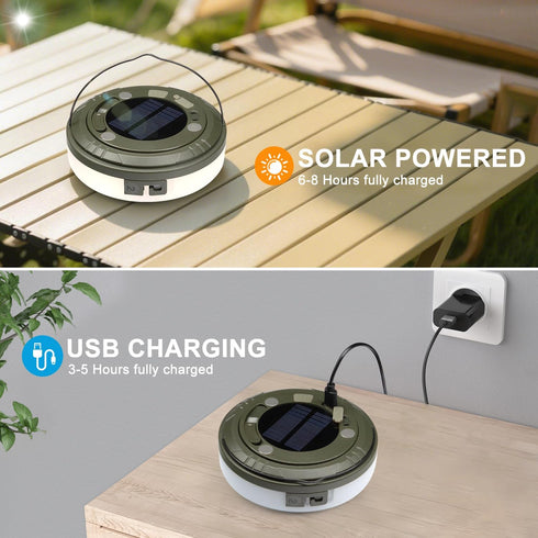 2-in-1 5 IP65 1200mAh 29.52ft Solar Camping Lights String: Modes Waterproof - Battery USB/Solar Charging for Outdoor