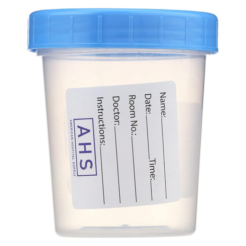 AHS American Hospital Supply Sterile Specimen Cups | Sterile Urine Cups with Lids | Single-Use Urine Sample Containers with Screw On, Leak-Resistant Lid, (Pack of 10) 4 Oz.
