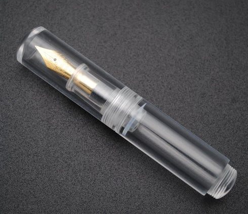 czxwyst Wancai Mini Transparent Pocket-Size Eyedropper Fountain Pen with Fine Nib 0.5mm (Clear and Bright)