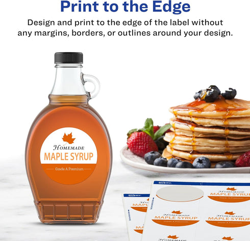 Avery Durable Waterproof Round Labels - Sure Feed Technology, Print-to-The-Edge, 1.5" Diameter, 100 Total, Oil and