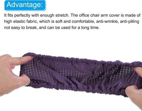 PATIKIL 4Pcs Office Chair Arm Cover, Memory Stretchable Removable Armrest Protectors for Office Chair, Purple