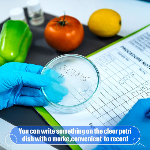 Kigley 400 Pcs Sterile Plastic Petri Dishes with Lids, 60mm Dia x 15mm Deep Clear Culture Dish for Lab Projects