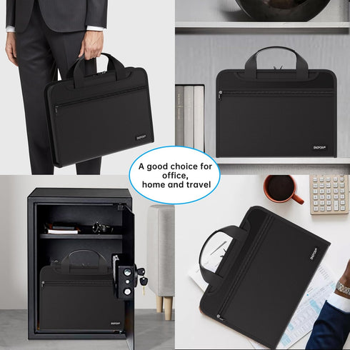 ENGPOW Fireproof Document Organizer Folder, Expanding File Folder with Multi Pockets, Portable Storage for Important