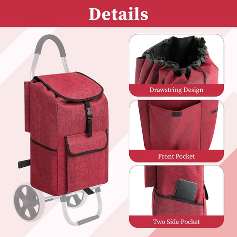 Generic 32cmx24.5cmx55cm Shopping Trolley Replacement Bag - Easy Carrying Shopping Cart Handtruck for Office, C