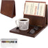 Adnkwolivt Book Reading Nook Valet with Cup Holder - Wooden Triangle Nightstand Book