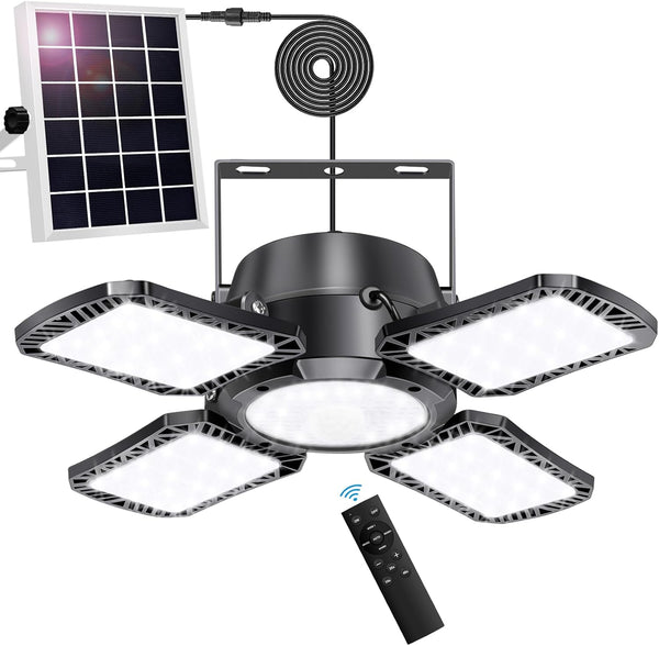 Auzev Solar Shed Light Indoor Outdoor Upgrade 176 LED 4 and 1
