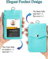 Teskyer Badge Holder with Side Zip Pocket, Leather ID Holder Wallet with Neck Lanyard for Office Staffs