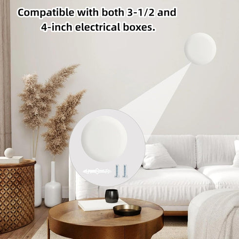 GeegAcc 3Pcs CP3540 3.5-4 Inch Round Ceiling Cover Plate for Electrical Box - Paintable White Hole Cover to Conceal