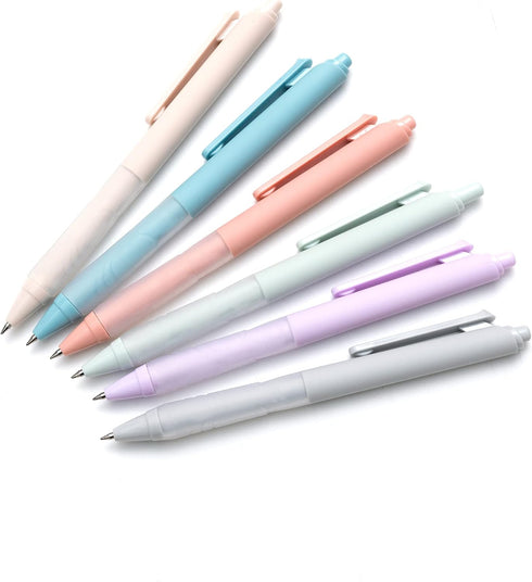 Linbsunne Ballpoint Pens, Medium Point 1mm Black Pen with Soft Grip, Retractable Pens for Men Women (6-pack)