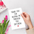 Chenive Funny Thank You Card for Him Her, Appreciation Card for Friends Bestie Coworker Boss Family Sister Brother