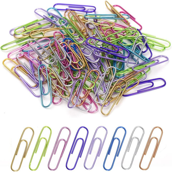 Paper Clips - 240pcs Medium Size Colored Paper Clips for Office, School, and Personal Use