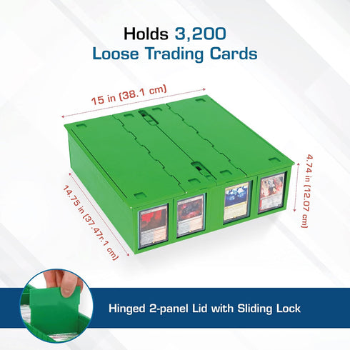 BCW Collectible Card Bin, Holds 3200 Cards, Large Storage Box for Loose Trading Cards, Includes 4 Card Bin Partitions