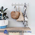 Wall Mounted 16 Inch Coat Hanger Rack, 6 Hooks Aluminum Alloy Silver for Kitchen Bathroom