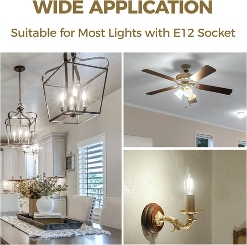 E12 Bulbs 60 90+ E12 Bulb Dimmable Bulbs, 6W 550LM 5000K CA11, Listed,1 Pack Hizashi Candelabra watt Equivalent, CRI