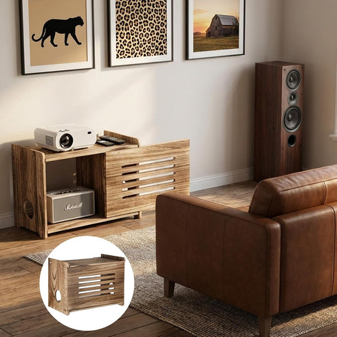 HANLANXUE Wood Router Shelf Projector Shelf Projector Stand Router Storage Box Modem Cable Routers Cover Organized
