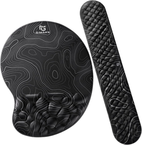 Gimars Upgrade Ergonomic Ultra-Soft Foam Keyboard Mouse Pad Wrist Rest Set for Pain Relief