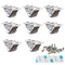 Mini Caster Wheels 0.5 Inch Low Profile Fixed Casters with Screws, 8 Pack for Small Appliances Furniture