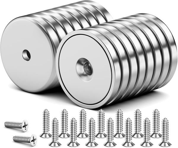 Strong Neodymium Magnets, 16 Pack 110LBS Cup Magnets with Stainless Screws for DIY Hanging Tools