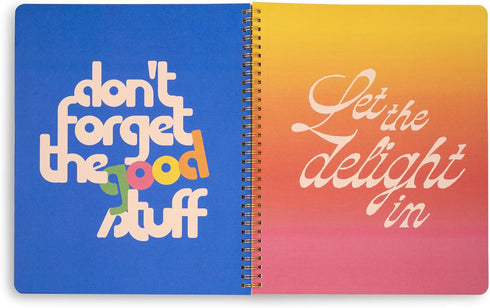 ban.do Floral Rough Draft Large Spiral Notebook, 11" x 9" with Pockets and 160 College Ruled Pages, Making It Up As I Go
