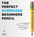 Ticonderoga My First Short Triangular Wood-Cased Pencils, 2 HB Soft with Erasers, Yellow, 12 Count