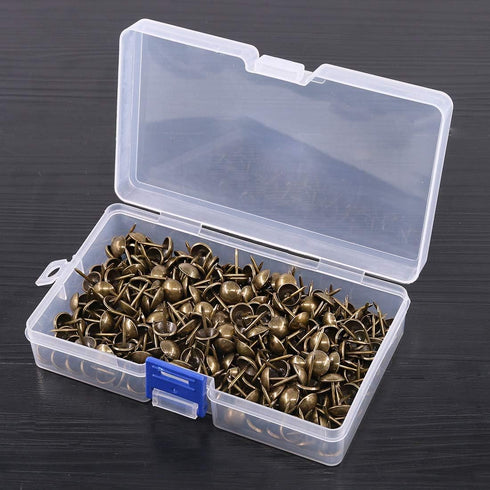 Keadic 300Pcs Antique Upholstery Tacks - 7/16" Diameter Furniture Nails Pins Kit for DIY Projects, Bronze
