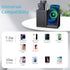 KINGFOM PU Leather Desk Organizer - Wireless Charging Station for iPhone, 10W Charger for iPhone 14/13/Samsung Galaxy,