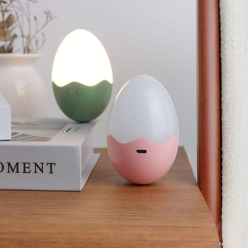 7 Kids Night Light, LED Touch Baby Egg Light for Nursery, Warm White & RGB Colors Changing, Tumbler Touch Night Lamp