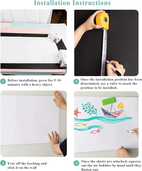 Magnetic Dry Erase Whiteboard Paper, 24" x 36" Self Adhesive Sheet for Easy Write and Clean Dry Erase Board