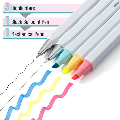 Mr. Pen- Journaling Kit, 5 Pack, Journaling Pens and Highlighters and Mechanical Pencil with Hard-Shell Carrying Case, Journaling Supplies Kit, Journaling Set, Journaling Pens and Markers by Mr. Pen