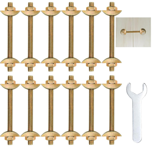13 Pcs Furniture Fastening Connectors with Wrench, Table Top Fasteners for Butcher Blocks, Tables, and Bed Frames
