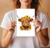 Sunflower Highland Cow Notebook, Western Cow Office Supplies, Spiral Notebook 5.5x8.3, Gifts for Highland Cow Lovers