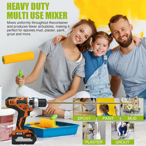 Paint Mixer for Drill, Rust-Proof Paint Stirrer for 1-5 Gallon Bucket, Drill Attachment for Paint, Resin