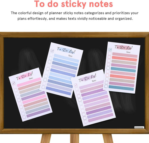 Sewroro 4Pcs Sticky Notes, Self-Stick Notes Notepad Daily Memo Pads for Office Desk Accessories