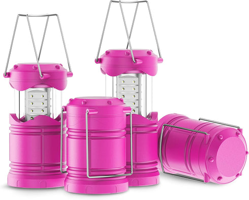 Lichamp 4 Pack LED Camping Lanterns, Battery Powered Camping Lights LED Collapsible