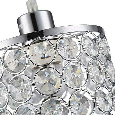 60W 110V (2 Pack) Modern Crystal Chandelier Lighting LED Light Crystal Ceiling Light Crystal Pendant Lamp Adjustable