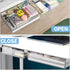 Large Under Desk Table Drawer Storage Organizer A4, Hidden Self-Adhesive Pencil Tray Drawer for Office - Clear White