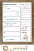 Magnetic Dry Erase White Board Weekly Calendar Board, 13“x17" Solid Wood Rustic Brown Framed Planner for Office, Home,