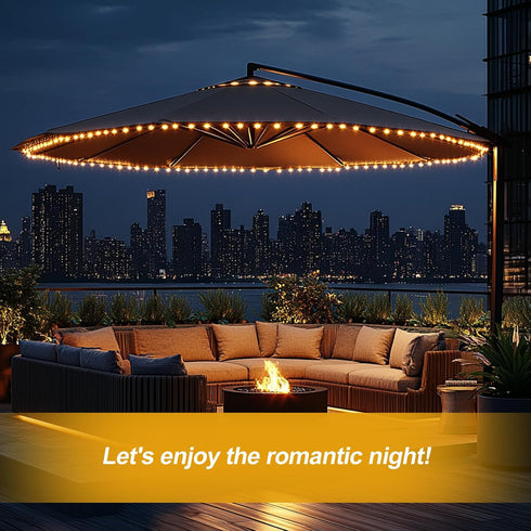 6-9 Patio Umbrella Lights Cordless LED Market Table Umbrella Lights with Remote Control Battery Operated Waterproof