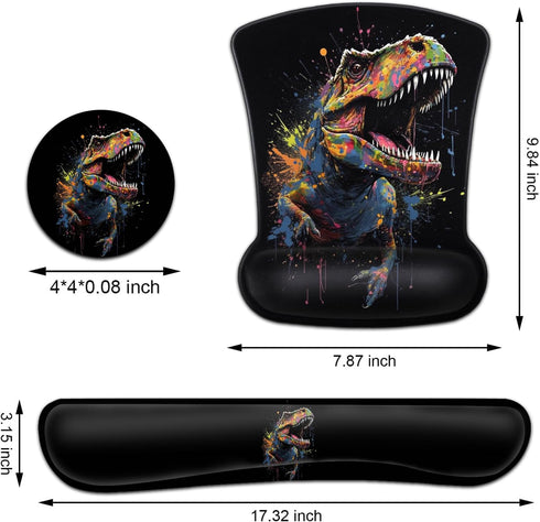 Keyboard Wrist Rest and Mouse Pad Wrist Support Set, Ergonomic Gel Mouse Pad with Non-Slip Base for Easy Typing
