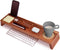 Natural Wood Desk Organizer, Multi-Compartment Wooden Organizers for Home, Office, Cubicle Accessories, Pencil Storage