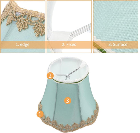1pc(Green) Cream Colored Cloth Lampshade Retro Cloth Lampshade, Table Lamp Shade Floor Light Lamp Cover Drum Clip-On
