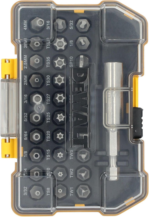 DEWALT Security Bit Set, 31-Piece Screwdriver Bit Set with Case, Universal 1/4
