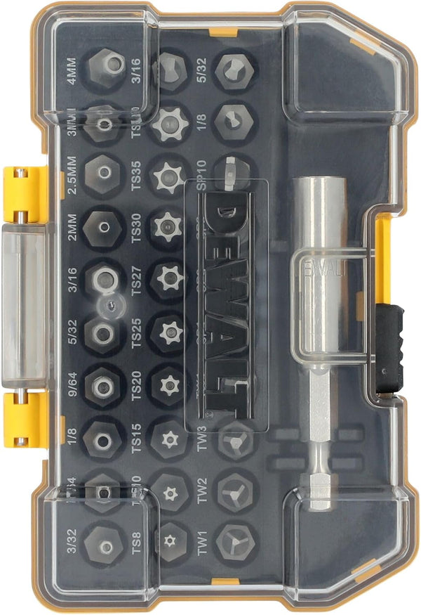 DEWALT Security Bit Set, 31-Piece Screwdriver Bit Set with Case, Universal 1/4