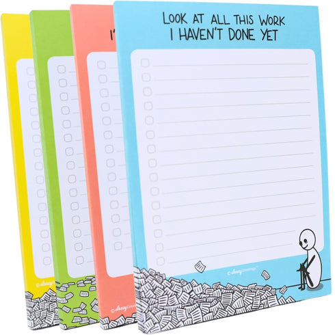 Sleazy Greetings Funny To Do List Notepad - 4 Large Sarcastic Memo Pads, 5 x 7-Inches Grocery Lists for Teacher Gifts
