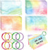 DOSTATNI 500 PCS Colored Index Cards with Hole Lined Flash Cards with Binder