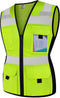 TCCFCCT Women's High Visibility Reflective Vest, 11 Pockets Neon Construction Work Vest with Zipper