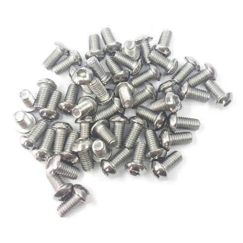 M6-1.00 x 12mm Button Head Hex Socket Cap Screws - 50PCS, Allen Socket Drive, 304 Stainless Steel