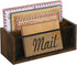 Mail Organizer, 2 Slot Letter Holder for Wall Table Countertop, Mail Sorter for Home Office, Bill Envelope Basket